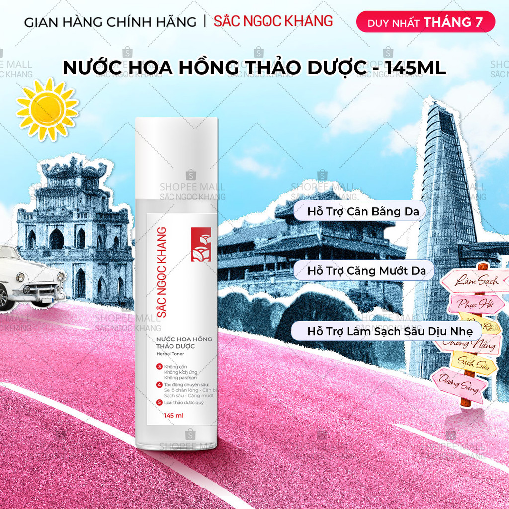 Nước Hoa Hồng thảo dược thiên nhiên Sắc Ngọc Khang 145ml giúp làm cân bằng da, se khít lỗ chân lông | Shopee Việt Nam