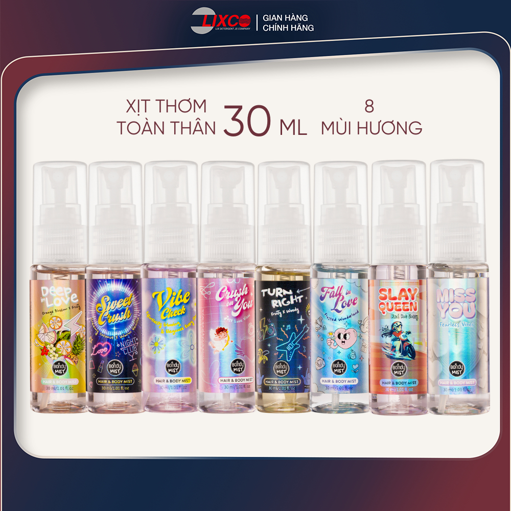 Xịt thơm toàn thân Bondy Hair & Body Mist 30ml Lixco Việt Nam | Shopee Việt Nam