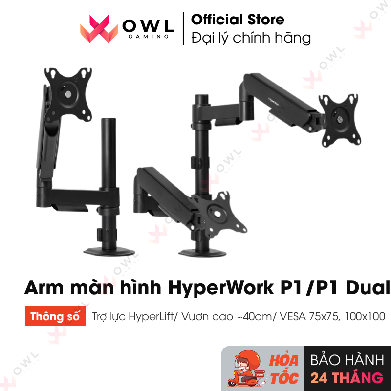 Arm màn hình HyperWork P1 Dual 2025 / P1 Single (Hàng chính hãng) | Shopee Việt Nam