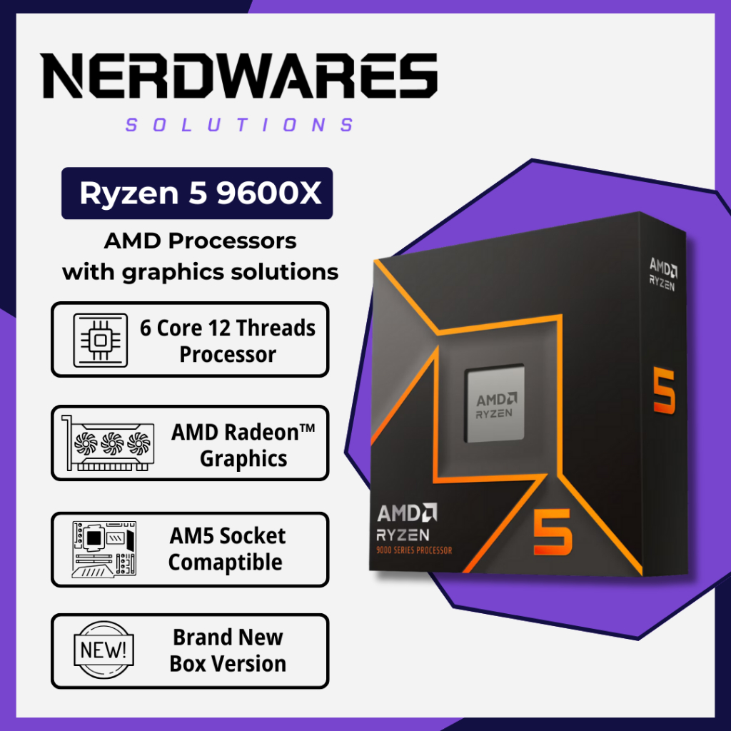 AMD Ryzen 5 9600X 6 Cores 12 Threads AM5 CPU Socket Gaming Desktop Processor | Shopee Philippines