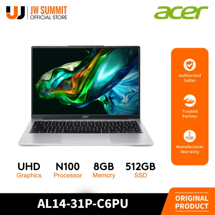 Acer Aspire Lite AL14-31P-C6PU 14" Full HD N100 8GB DDR5 512GB SSD UHD Windows 11 Laptop | Lazada Philippines