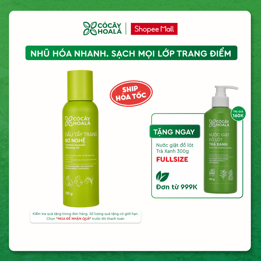Dầu Tẩy Trang Bơ Nghệ Cỏ Cây Hoa Lá 120ml Sạch Sâu - Dưỡng Ẩm | Shopee Việt Nam