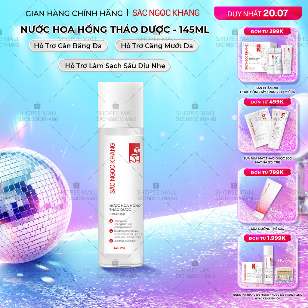Nước Hoa Hồng thảo dược thiên nhiên Sắc Ngọc Khang 145ml giúp làm cân bằng da, se khít lỗ chân lông | Shopee Việt Nam