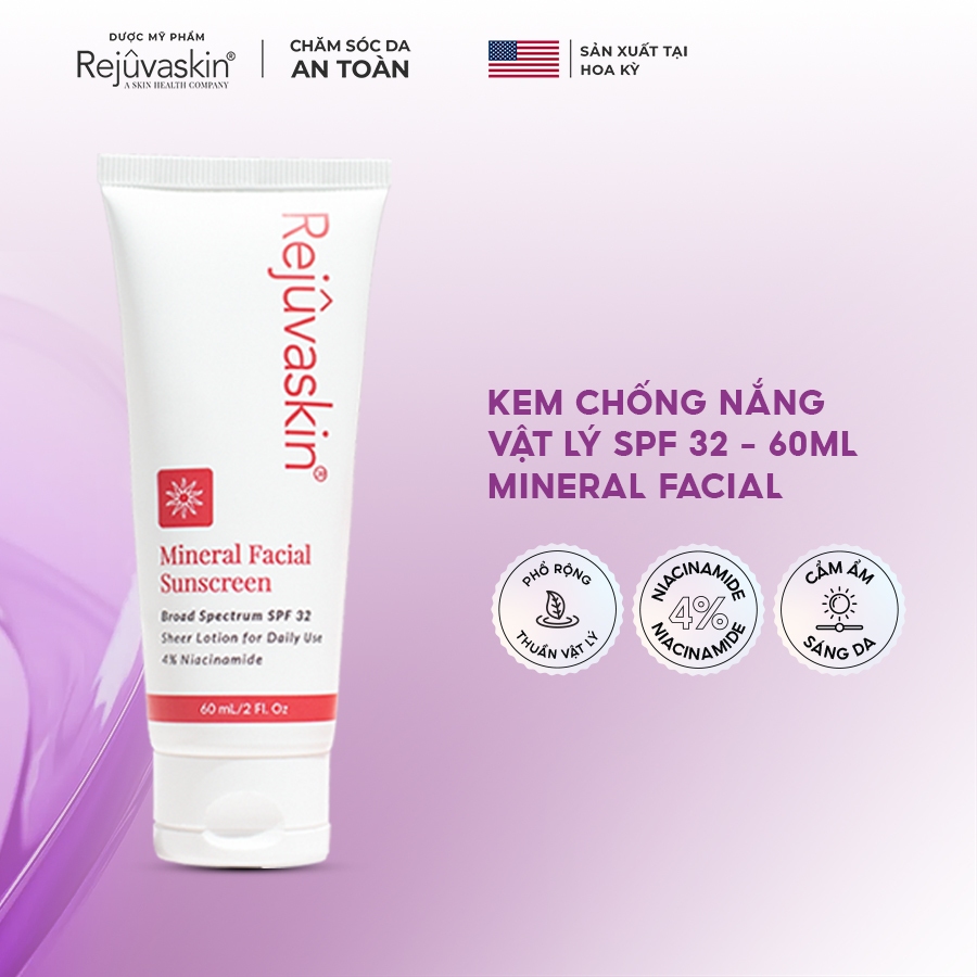 Kem Chống Nắng Vật Lý Mineral Facial Rejuvaskin Dưỡng Ẩm, Phục Hồi Da SPF 32 60ml | Shopee Việt Nam