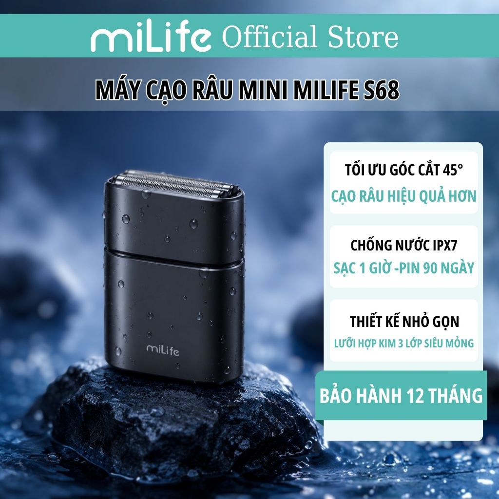 MÁY CẠO RÂU ĐIỆN MINI MILIFE S68 – CẠO SẠCH ÊM ÁI, THIẾT KẾ NHỎ GỌN, CHỐNG NƯỚC IPX7 | Shopee Việt Nam