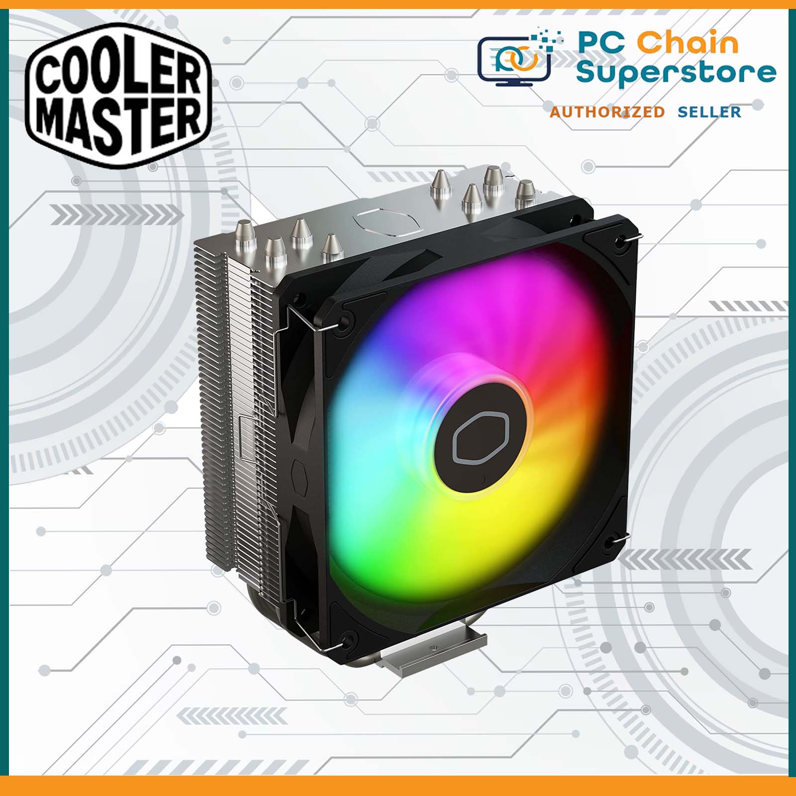 Cooler Master Hyper 212 Spectrum V3 ARGB Air CPU Cooler - Optimized Fan | Nickel Plated Heat pipes