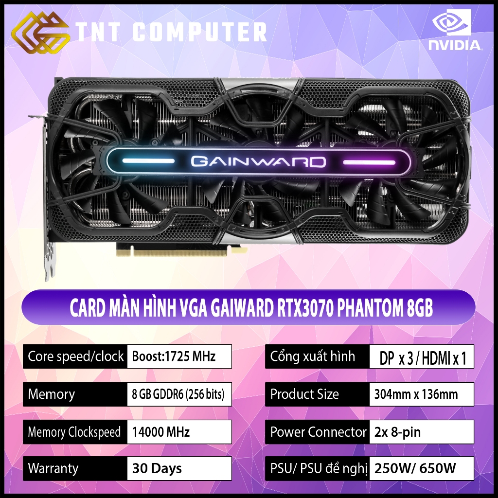 VGA - Card màn hình RTX 3070 Gainward Phantom 8GB GDRR6 2nd | Shopee Việt Nam