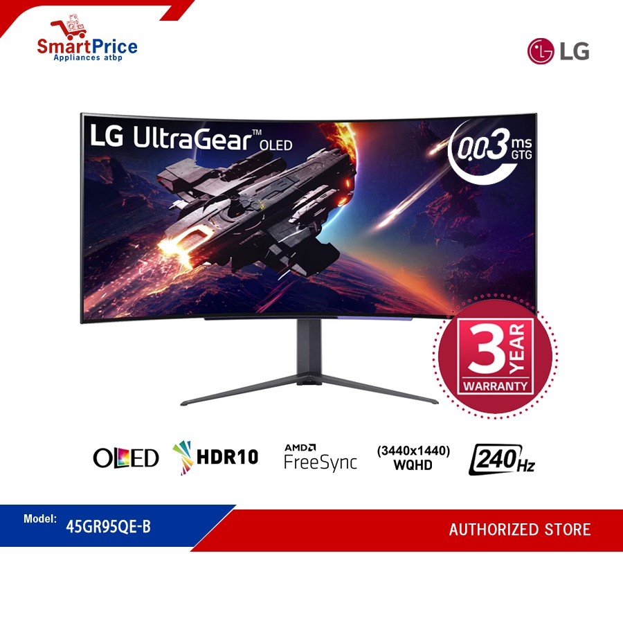 LG 45'' Monitor 45GR95QE-B UltraGear OLED Curved Gaming Monitor, WQHD with 240Hz Refresh Rate 0.03ms | Shopee Philippines