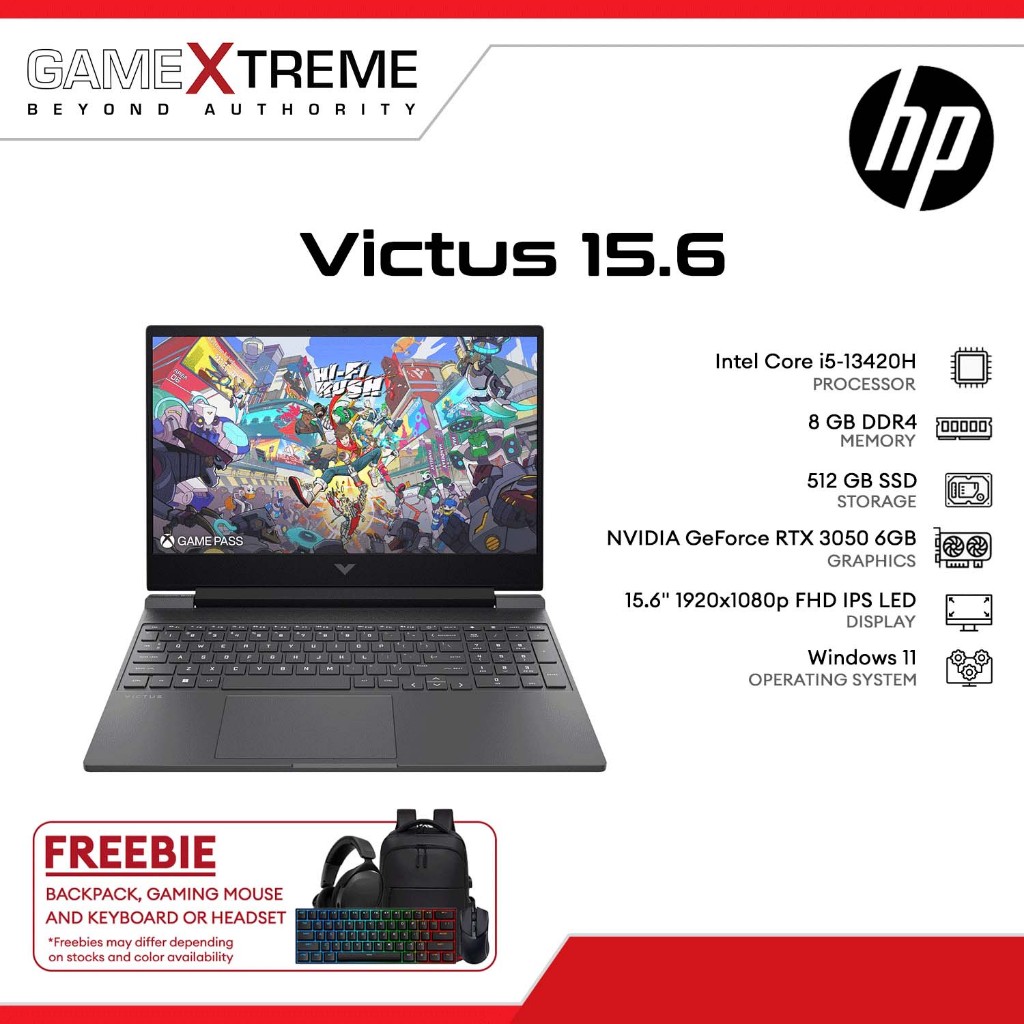 HP Victus 15.6" FHD 144Hz Gaming Laptop Intel Core i5-13420H 8GB/512GB SSD NVIDIA GeForce RTX 3050 | Shopee Philippines