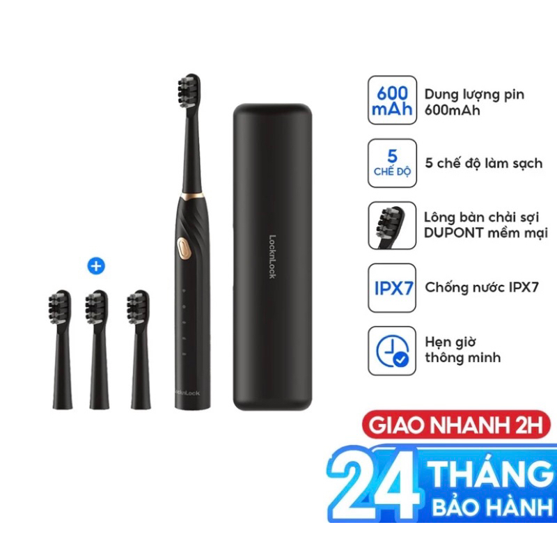 Bàn chải điện Lock&Lock ENR321BLK - 5 Chế độ đánh răng | Shopee Việt Nam