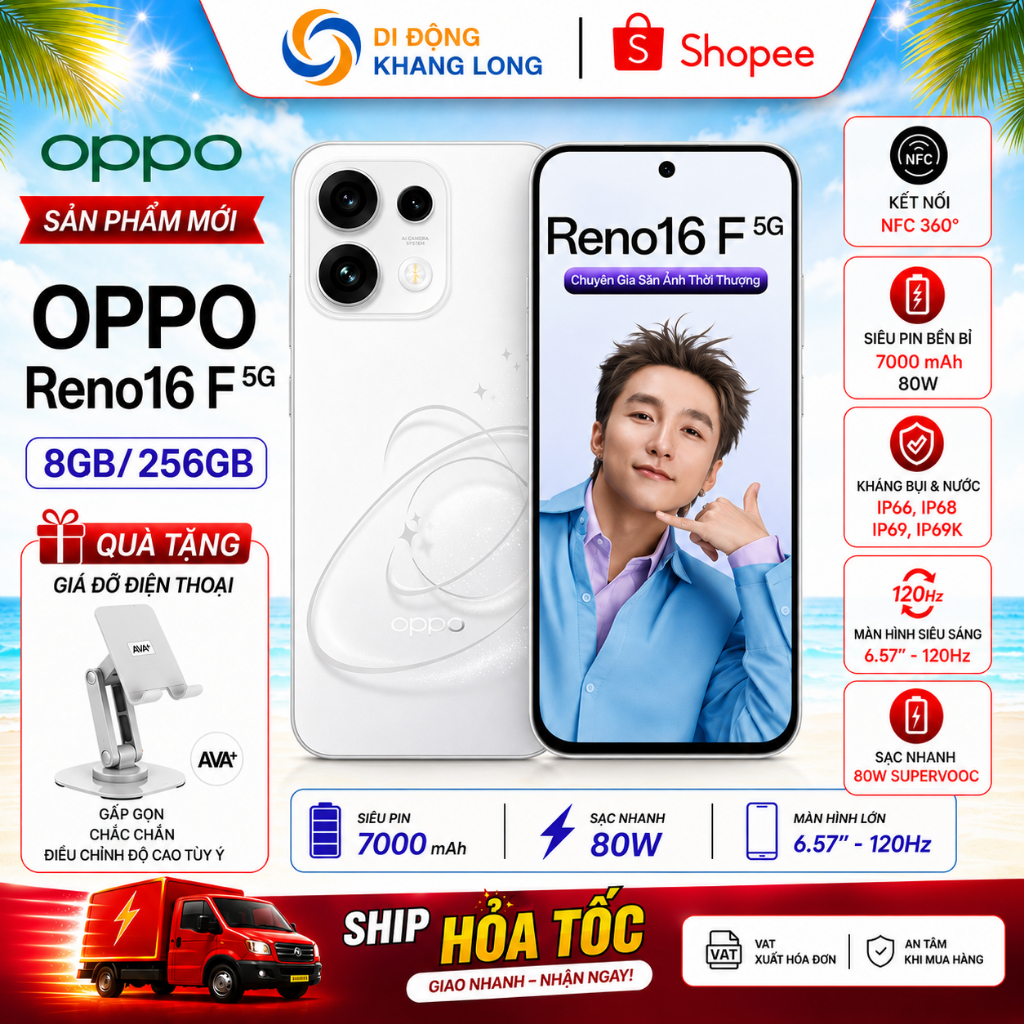 OPPO Reno16 F | Reno 16F 5G 8GB/256GB - Tặng kèm giá đỡ điện thoại Ava+ | Shopee Việt Nam