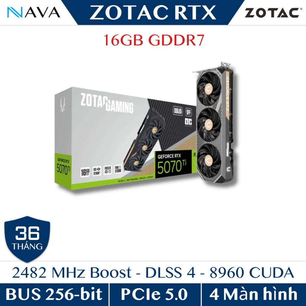 ZOTAC GAMING GeForce RTX 5070 Ti SOLID SFF 16GB GDDR7 DLSS 4 nhỏ gọn mạnh mẽ | Shopee Việt Nam