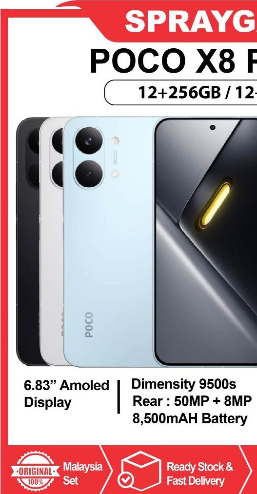 [NEW] POCO X8 Pro Max (12+256GB/ 12+512GB) Flagship Dimensity 9500s l 8500mAH Battery + 100W HyperCharge | Shopee Malaysia