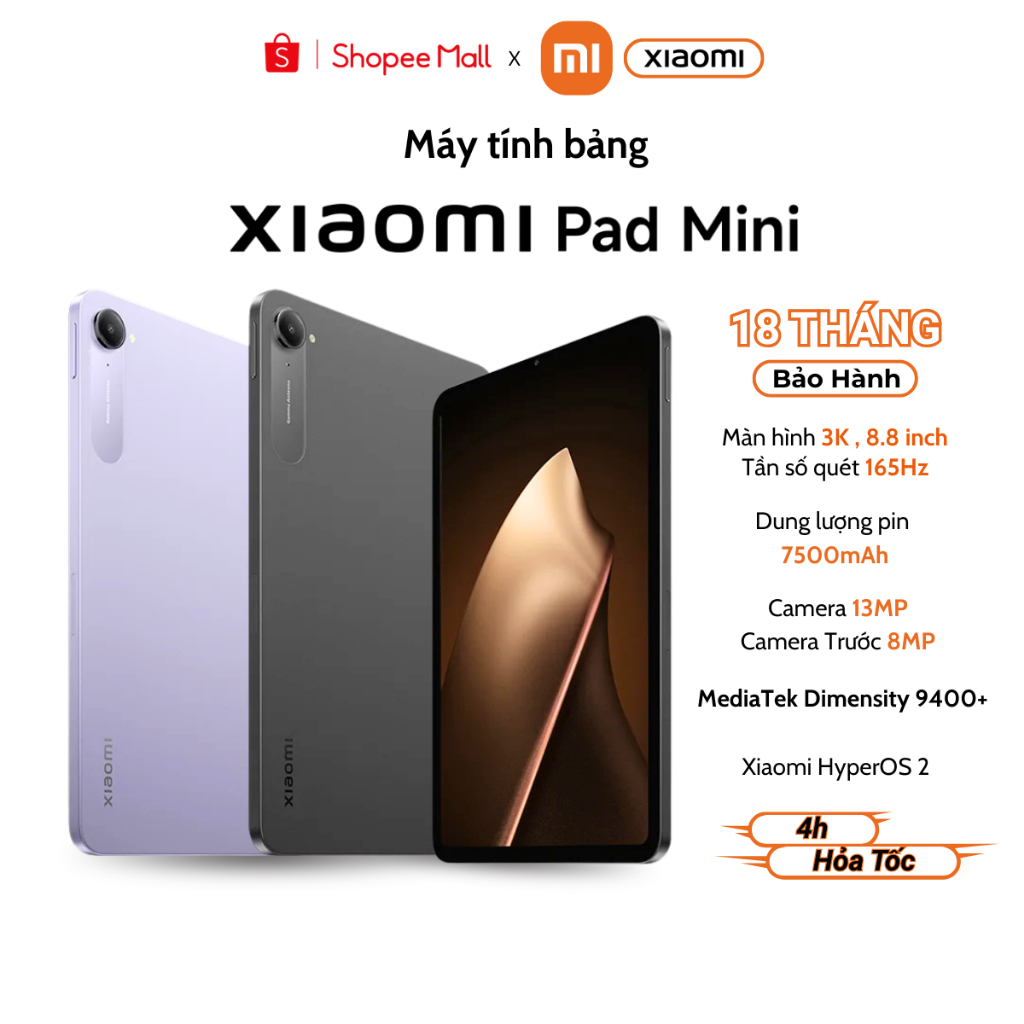 Máy Tính Bảng Xiaomi Pad Mini 8/256GB Màn Hình 3K - Quốc Tế Bảo Hành 18 Tháng | Shopee Việt Nam