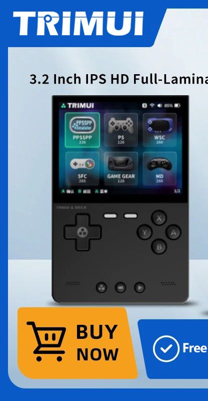 TRIMUI BRICK Handheld Game Console 3.2'' IPS Screen Linux System Metal Back Panel Key LED Light Support PSP PS1 Games | Shopee Malaysia