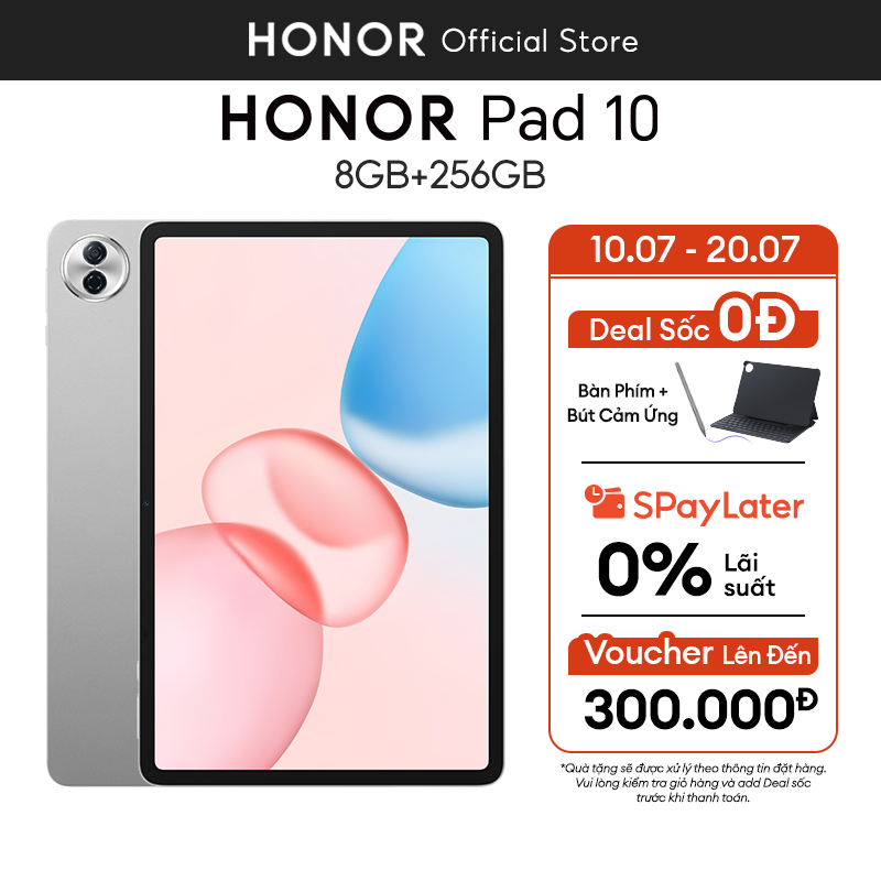 [NEW] Máy Tính Bảng Honor Pad 10 8GB + 256GB, Snapdragon 7 Gen3, Màn Hình 12.1 Inch, Pin 10100 mAh, Bảo Hành 18 Tháng | Shopee Việt Nam