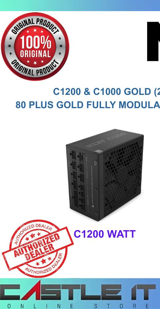 NZXT C1200 & C1000 GOLD (2024) 1200W / 1000W 80 PLUS GOLD Fully Modular Power Supply (PCIe 5.0) | Shopee Malaysia