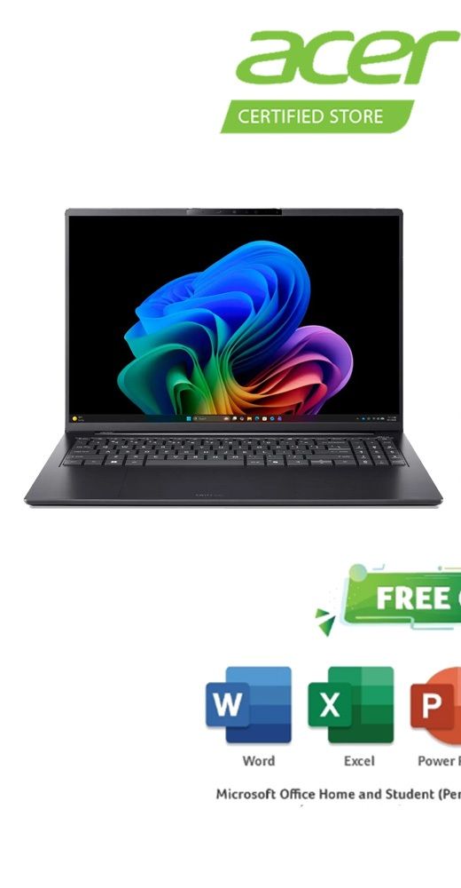 ACER SWIFT GO 16 AI SFG16-I71-75TW 16" LAPTOP ( CUX7-385H 32GD5X 1TBSSD / W11H / OFFICE OPI ) | Shopee Malaysia