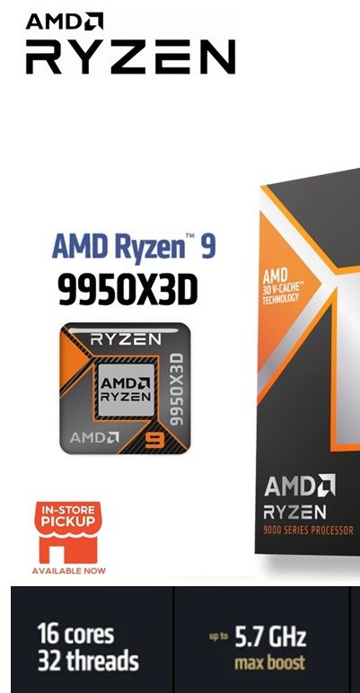 AMD Ryzen 9 9950X3D 16Cores/32Threads | Shopee Malaysia