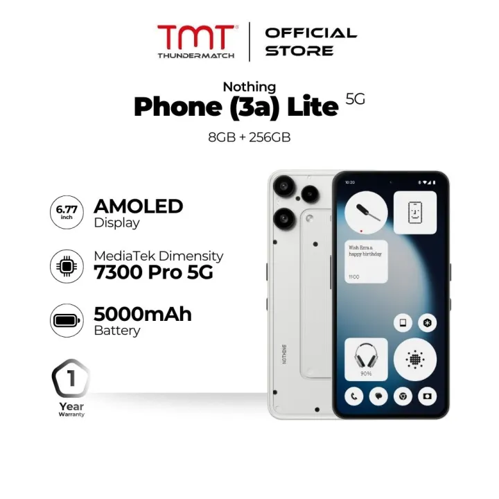 Nothing Phone (3a) Lite 5G Smartphone (8GB RAM + 256GB ROM) | Lazada Malaysia