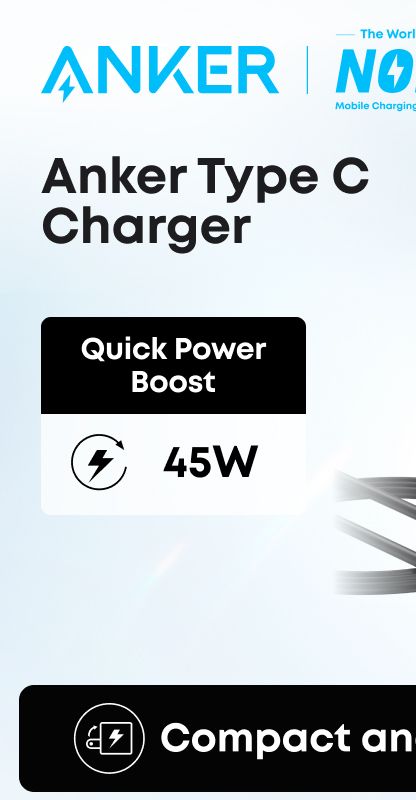 ANKER Nano 45W Type C Charger Fast Charging, Compact and Foldable Plug USB C Charger Block for compatible for iPho | Shopee Malaysia