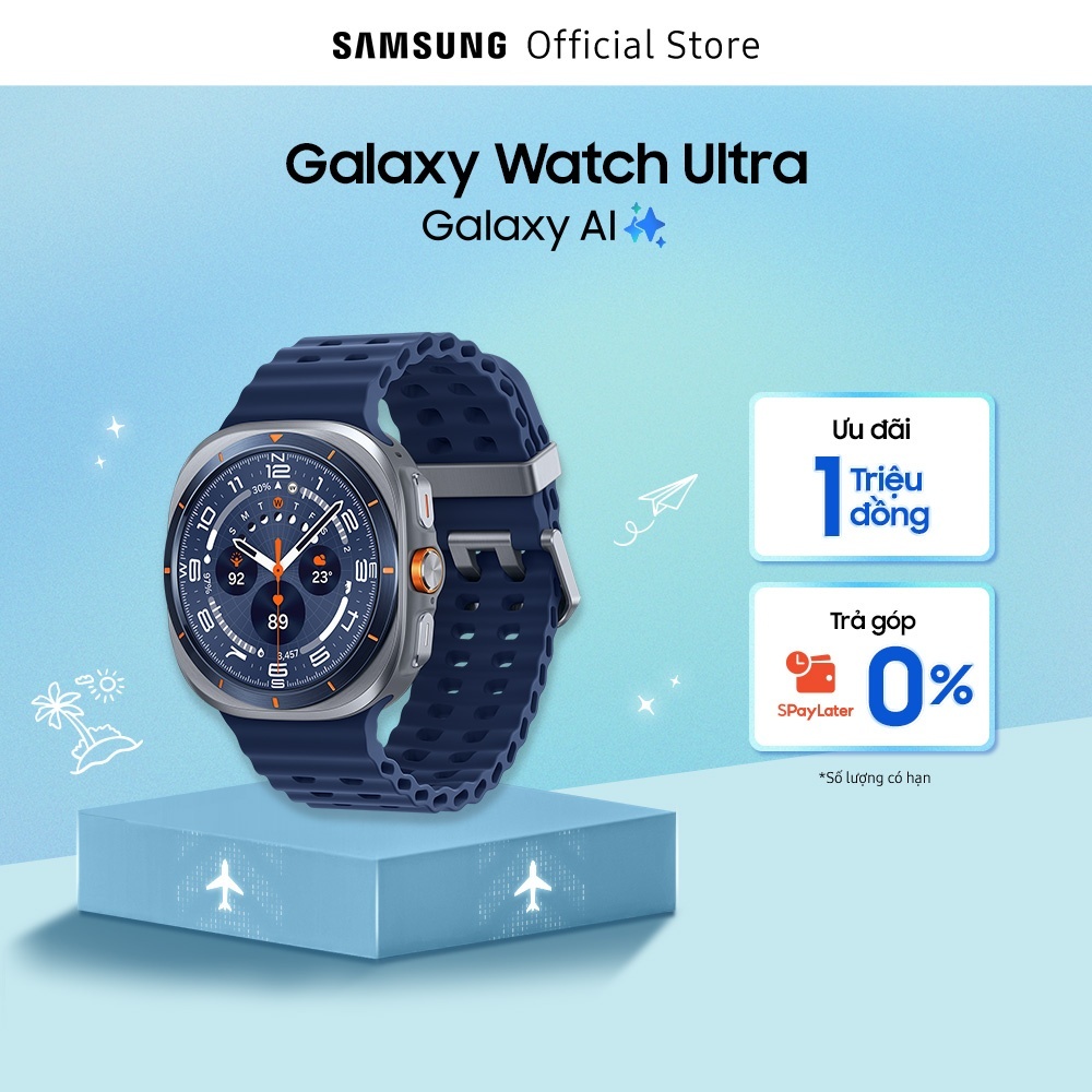 Đồng hồ thông minh Samsung Galaxy Watch Ultra, Galaxy AI, thiết kế từ Titan, 47mm, LTE | Shopee Việt Nam