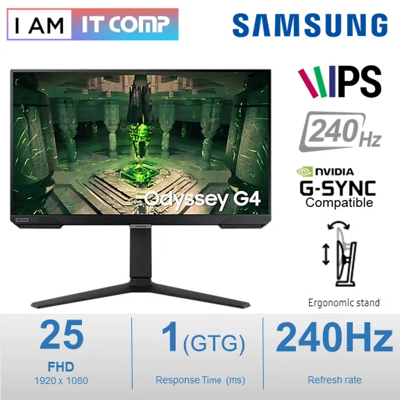 Samsung Odyssey G4 LS25BG400EEXXS 25 Inch IPS Panel 240Hz Gaming Monitor with G-Sync Compatible ( LS25BG400 ) | Lazada Malaysia