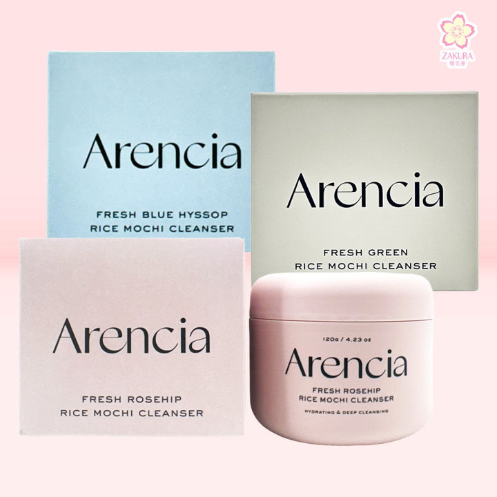 Arencia Rice Mochi Cleanser 120g - Fresh Green / Fresh Rosehip / Fresh Blue Hyssop