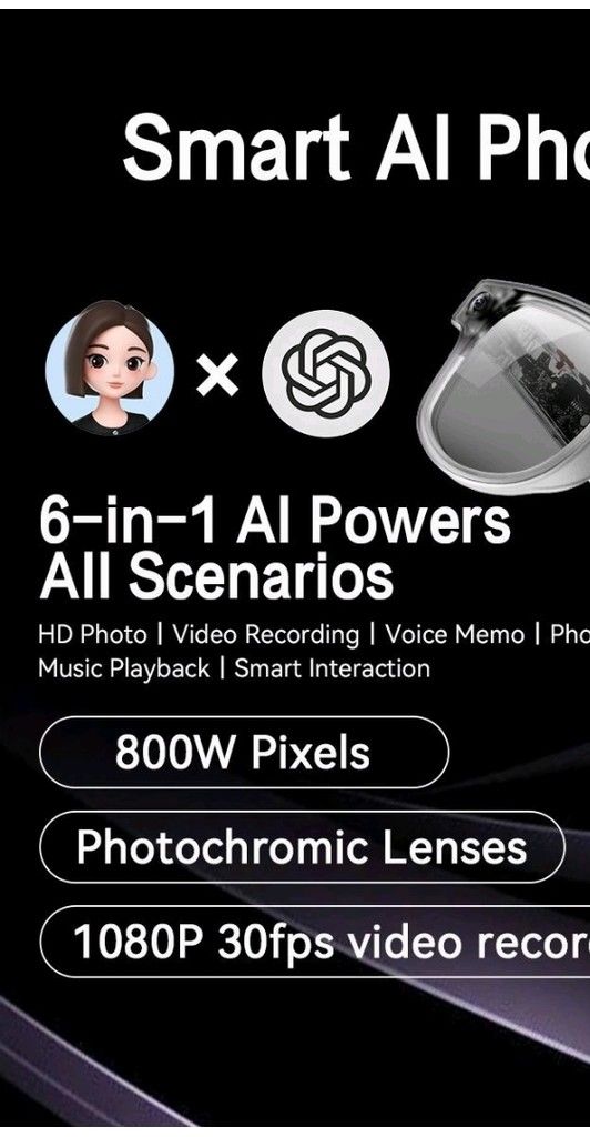 Free Shipping AIMB-G2 Smart Glasses 800W HD Camera With Built-In AI Dialogue Translation Simultaneous Translation Replaceable Lenses Wireless Bluetooth Sunglasses Hands-Free Calling Sunglasses | Shopee Malaysia