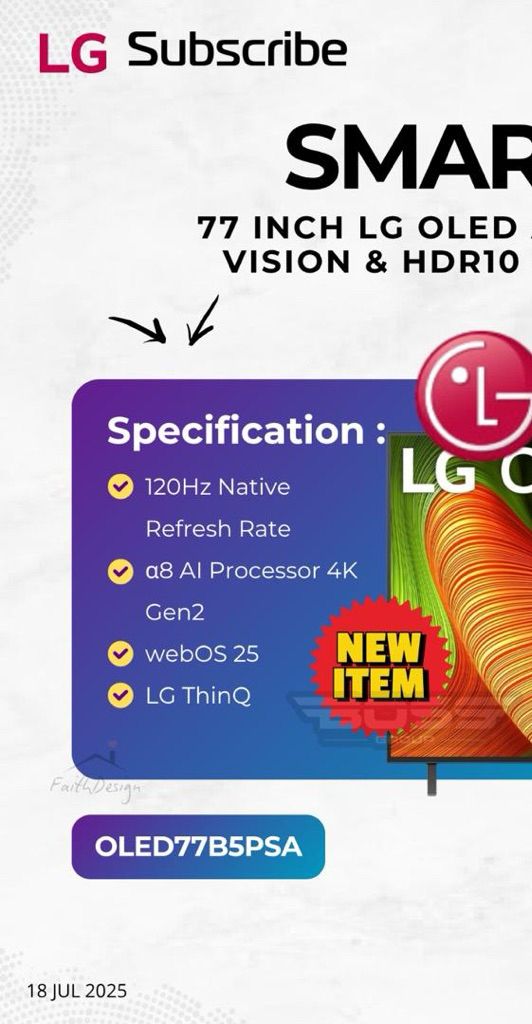 LG 77 INCH OLED AI TV B5 DOLBY VISION & HDR10 4k UHD [INSTALMENT‼️] | Shopee Malaysia