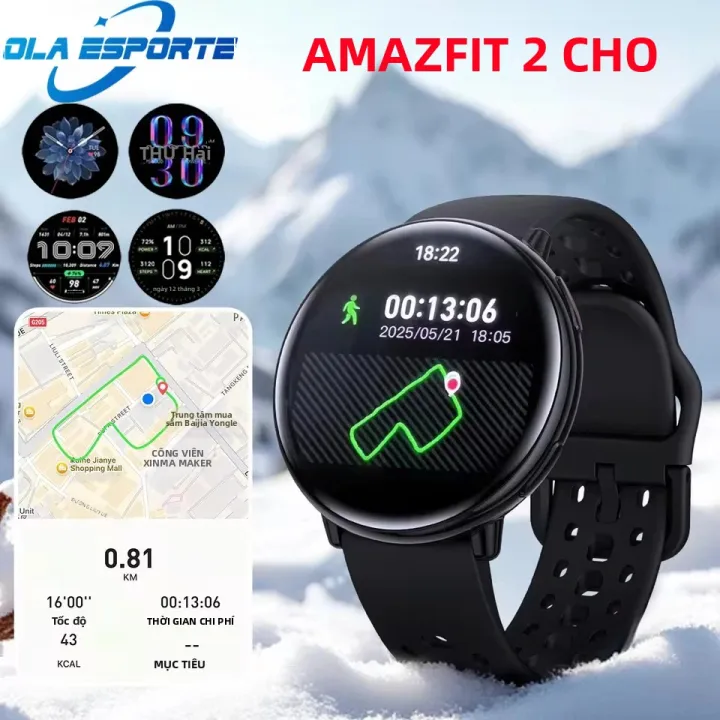 Đồng Hồ Thông Minh Amazfit Active 2 AI Dành Cho Nam & Nữ, Màn Hình AMOLED, Chống Nước, Tích Hợp GPS, NFC, Gọi Bluetooth, Theo Dõi Nhịp Tim & Các Tính Năng Thể Thao | Lazada Việt Nam