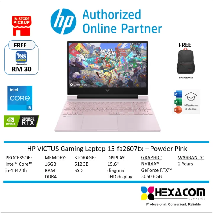 HP VICTUS 15-FA2607TX (CORE i5-13420h/16GB DDR4/512gb/NVIDIA RTX3050 6gb/ OPI 2024/ 2 years warranty)