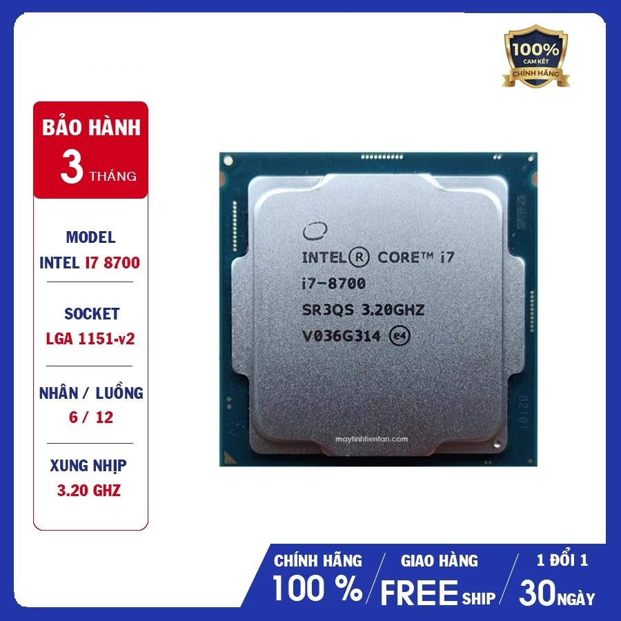 CPU Intel Core i7 8700 (4.60GHz, 12M, 6 Cores 12 Threads) chưa gồm Fan | Shopee Việt Nam