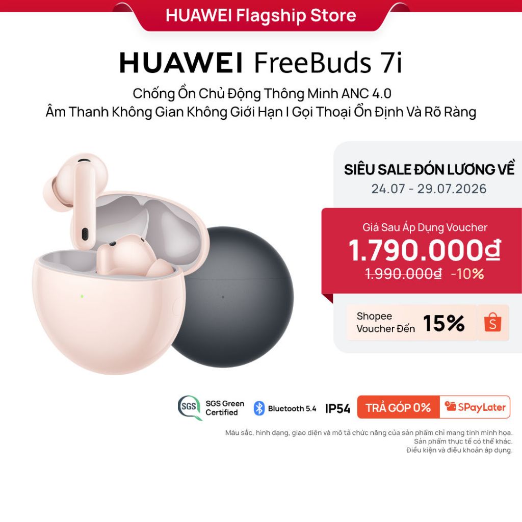 Tai nghe HUAWEI FreeBuds 7i | Chống Ồn Chủ Động Thông Minh ANC 4.0 | Âm Thanh Không Gian Không Giới Hạn | Shopee Việt Nam