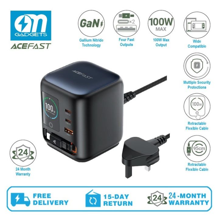 [2026] Acefast Z10 PD100W GAN Desktop Power Station (3xUSB-C+USB-A) UK Plug
