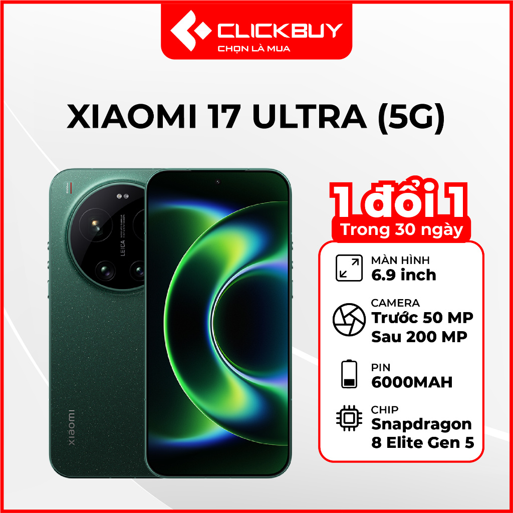 Điện Thoại Xiaomi 17 Ultra 5G RAM 16GB Bộ Nhớ 512GB Chip Snapdragon 8 Elite Gen 5 Chính Hãng | Shopee Việt Nam