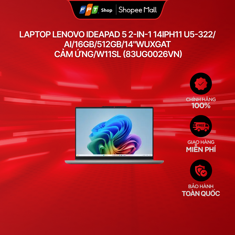 Laptop Lenovo IdeaPad 5 2-in-1 14IPH11 U5-322/AI/16GB/512GB/14"WUXGAT Cảm ứng/W11SL (83UG0026VN) | Shopee Việt Nam