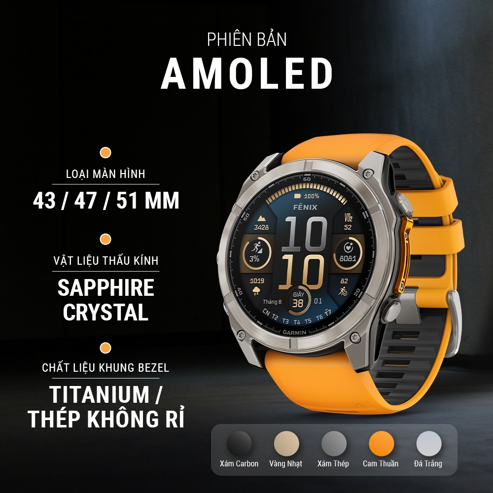 Đồng hồ thông minh Garmin fenix 8 – AMOLED | Shopee Việt Nam