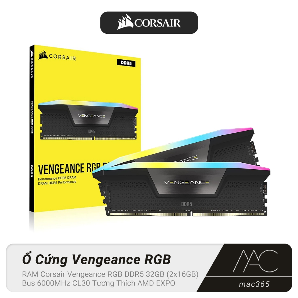 RAM Corsair Vengeance RGB DDR5 32GB (2x16GB) 6000MHz CL30 Tương Thích AMD EXPO & Intel XMP, iCUE RGB | Shopee Việt Nam