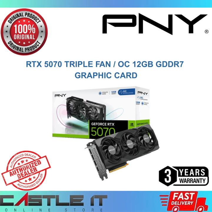 PNY RTX 5070 Triple Fan / OC 12GB GDDR7 Nvidia GeForce RTX5070 12G D7 Graphic Card | Lazada Malaysia