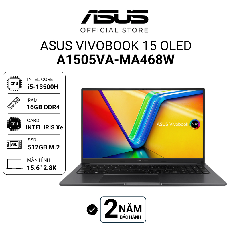 Laptop Asus Vivobook 15 OLED A1505VA-MA468W i5-13500H | 16GB | 512GB | Iris Xe | 15.6" 2.8K Win 11 | Shopee Việt Nam
