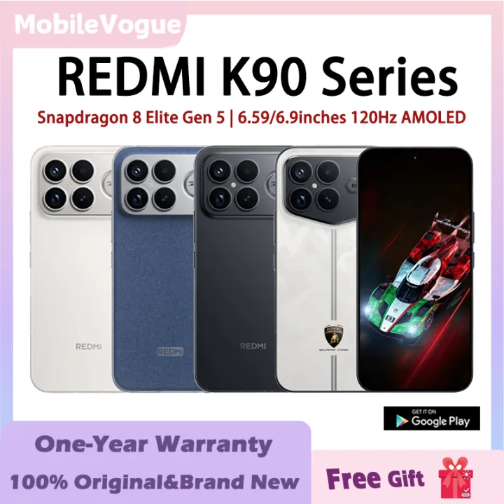 REDMI K90 Pro Max Snapdragon 8 Elite Gen 5/Redmi K90 Max Dimensity 9500/REDMI K90 Snapdragon 8 Elite | 6.9inch 7560mAh 100W 120Hz OLED Flat Screen P3 Wide Color Gamut Beidou Navigation 5G Dual SIM