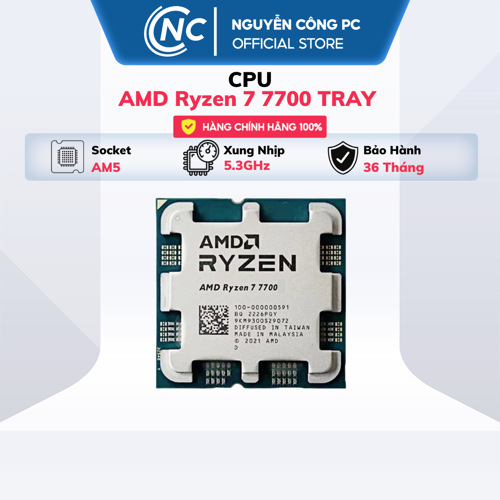CPU AMD Ryzen 7 7700 Tray - AM5 - Chính hãng - Full Vat - BH 36 tháng | Shopee Việt Nam