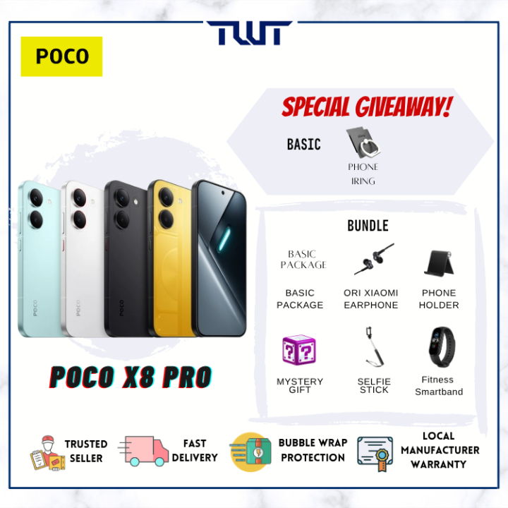 Ready stock - POCO X8 PRO 5G (8GB+256GB/8GB+512GB/12GB+512GB) [1 Year Xiaomi Malaysia Warranty] | Lazada Malaysia
