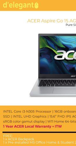 ACER Aspire Go 15 AG15-31P-36LC Laptop (Pure Silver) | Shopee Malaysia