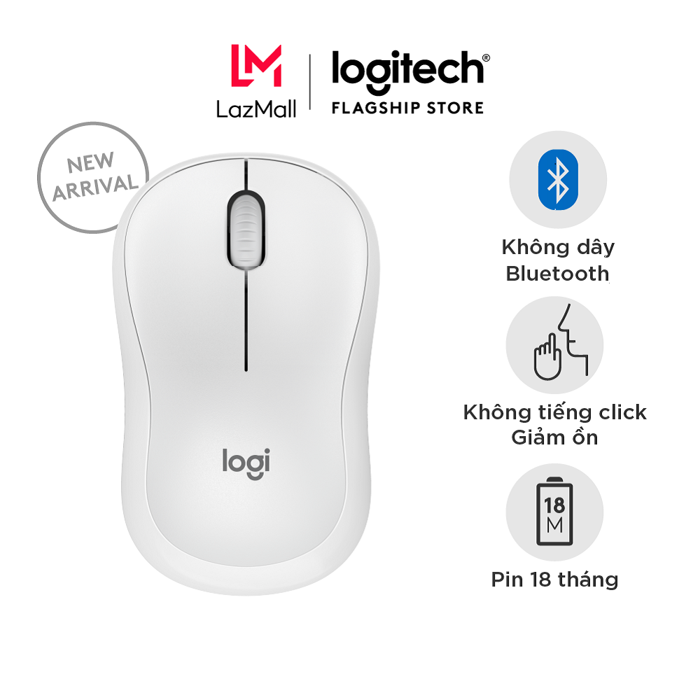 Chuột Bluetooth Logitech M240 Silent - Không dây Nhỏ gọn Di động Pin 18 tháng tương thích Windows macOS ChromeOS Macbook