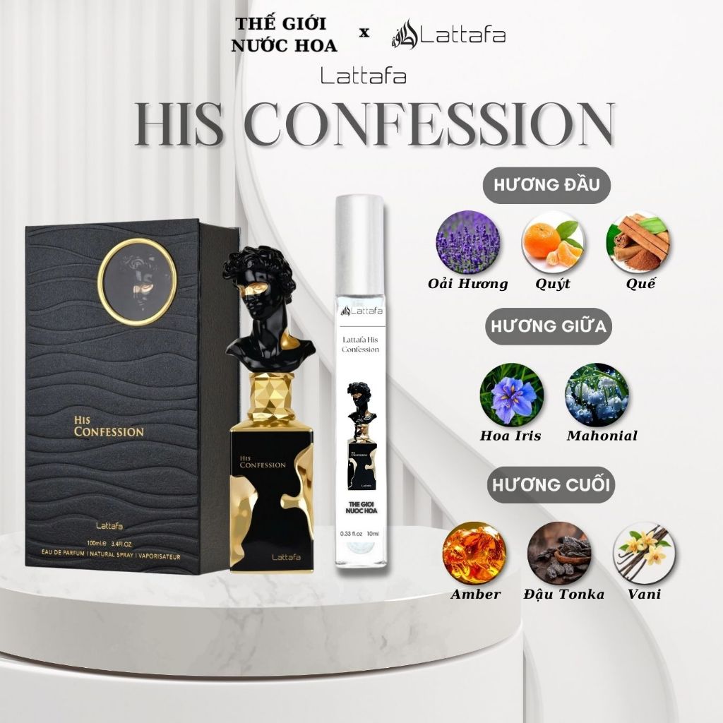 Nước Hoa Nam Lattafa His Confession EDP - Nam Tính, Mạnh Mẽ 10ml | Shopee Việt Nam