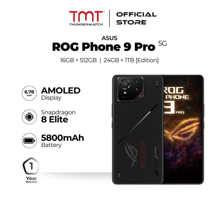ASUS ROG Phone 9 Pro (16GB RAM + 512GB ROM) | Pro Edition (24GB RAM + 1TB ROM) 5G Gaming Smartphone | Lazada Malaysia