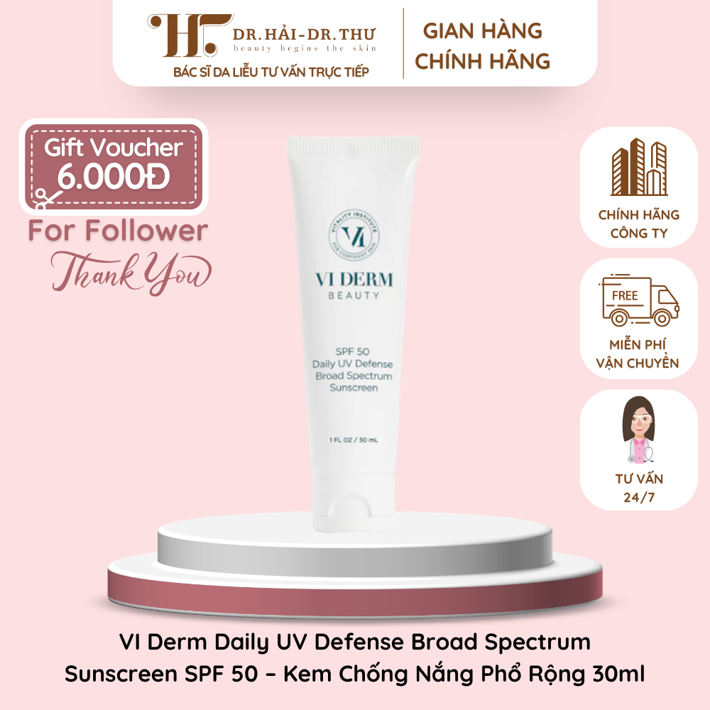 [CHÍNH HÃNG] VI Derm Daily UV Defense Broad Spectrum Sunscreen SPF 50 – Kem Chống Nắng Phổ Rộng 30ml | Shopee Việt Nam
