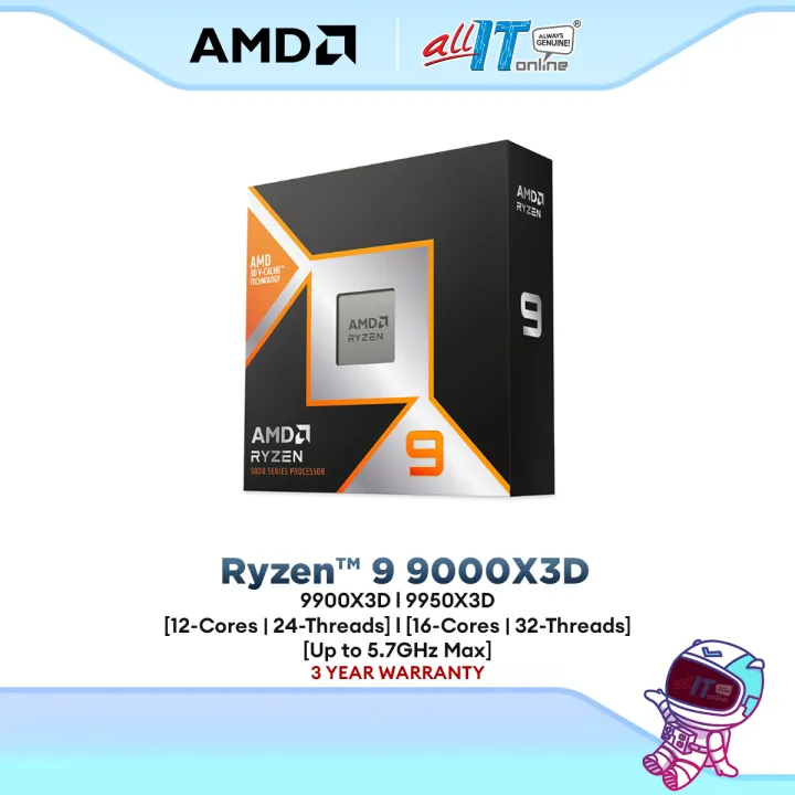 AMD Ryzen 9 9900X3D / 9950X3D AM5 Processor Up To (16-Cores/32-Threads) | AMD Ryzen™9 9000X3D SERIES | Lazada Malaysia